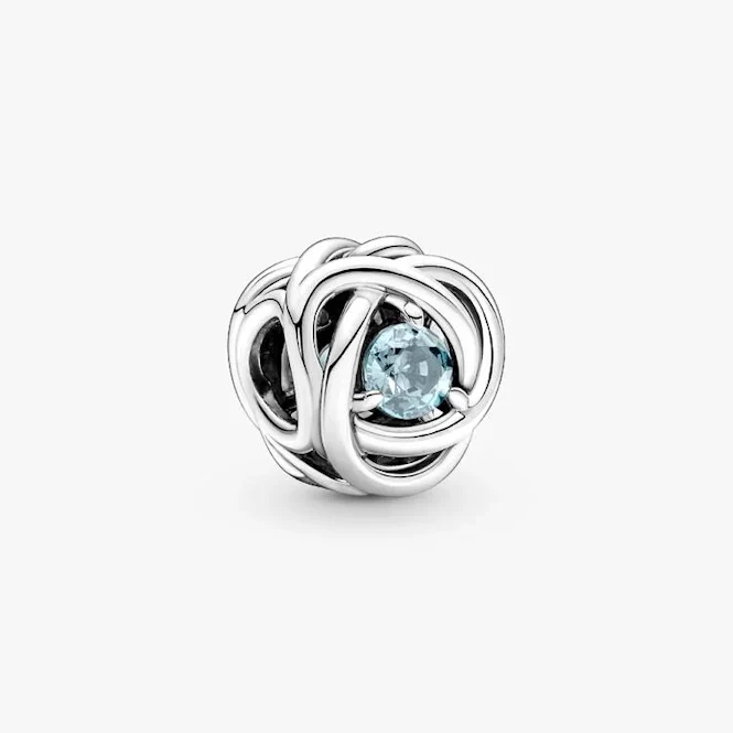 March Birthstone Eternity Circle Charms