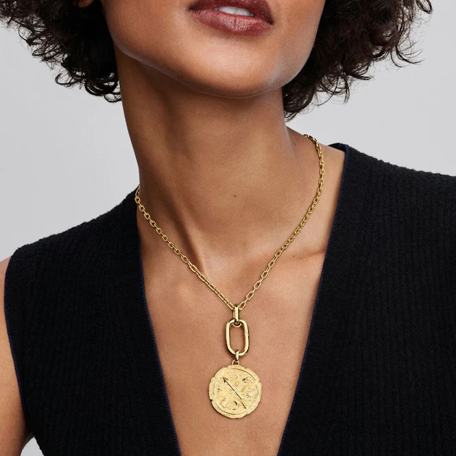 ME Gold Crossing Arrows Oversized Medallion Charms - Image 3