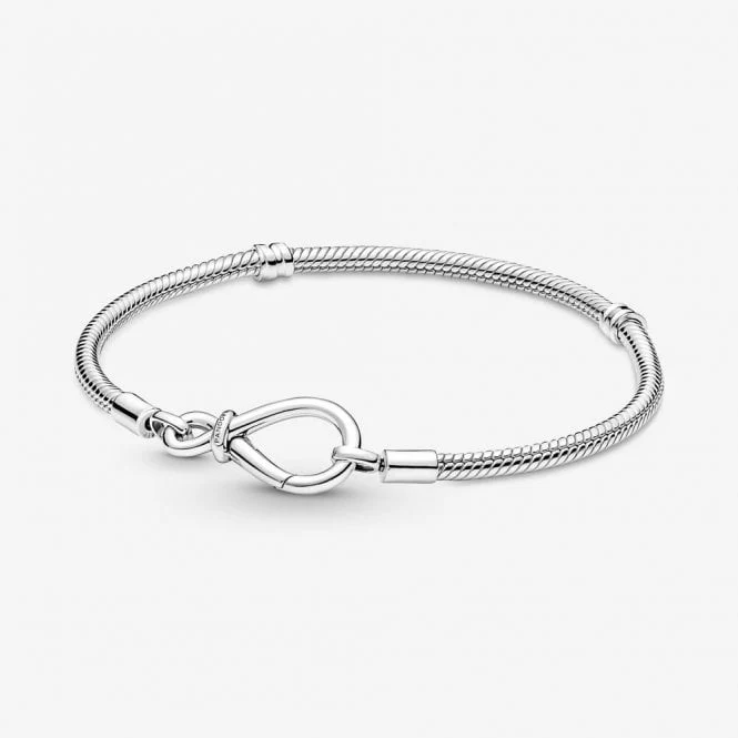 Moments Infinity Knot Snake Chain Bracelet, 18cm