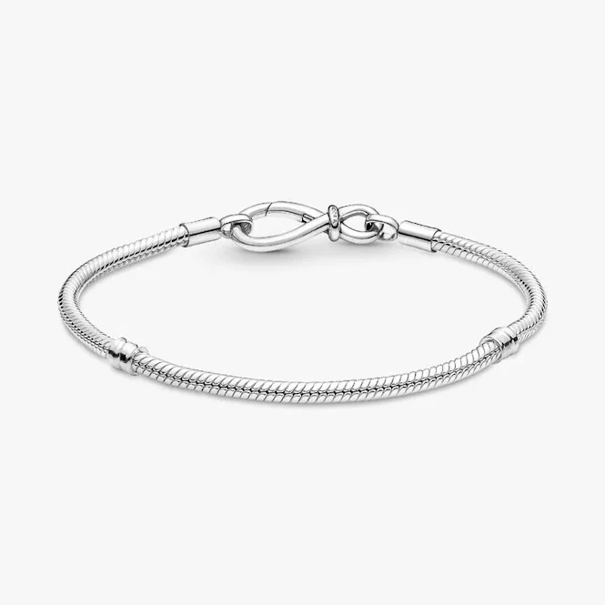 Moments Infinity Knot Snake Chain Bracelet, 21cm - Image 3