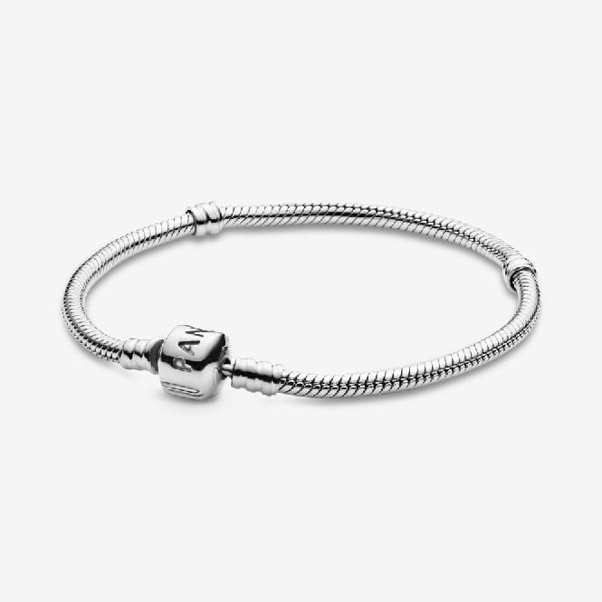 Moments Snake Chain Barrel Clasp Bracelet, 15cm
