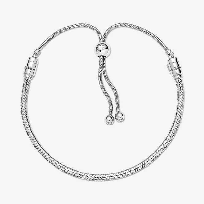 Moments Snake Chain Slider Bracelet, 28cm - Image 2