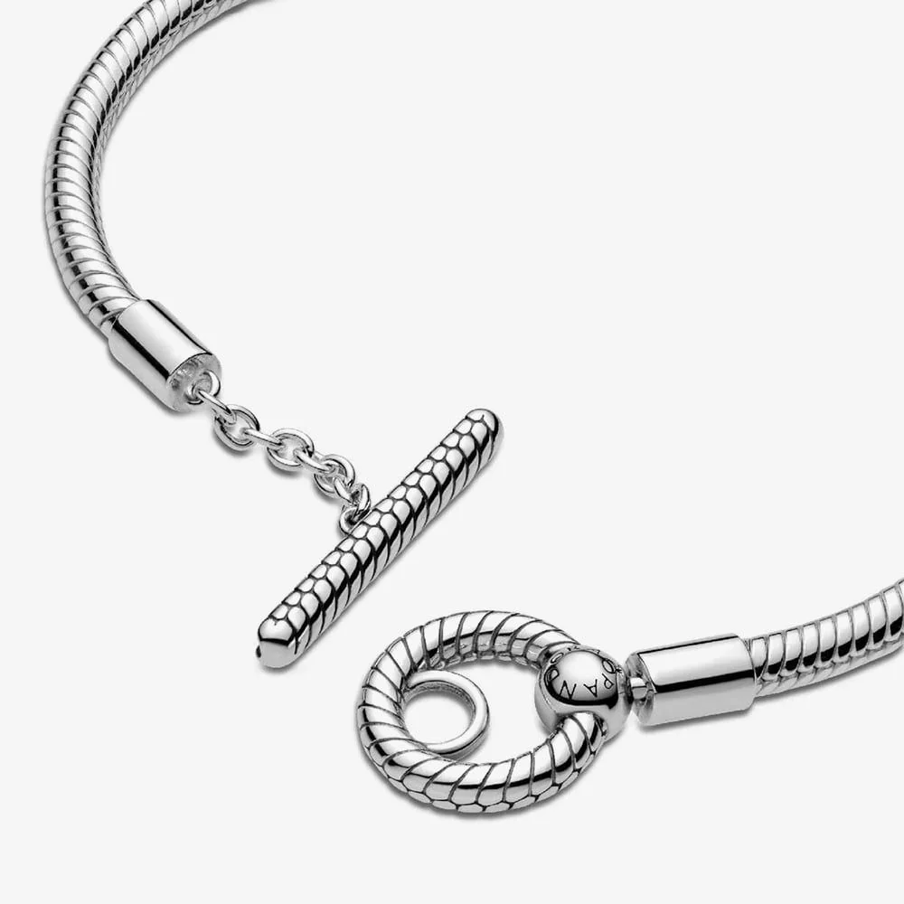 Moments T-Bar Snake Chain Bracelet, 19cm - Image 2