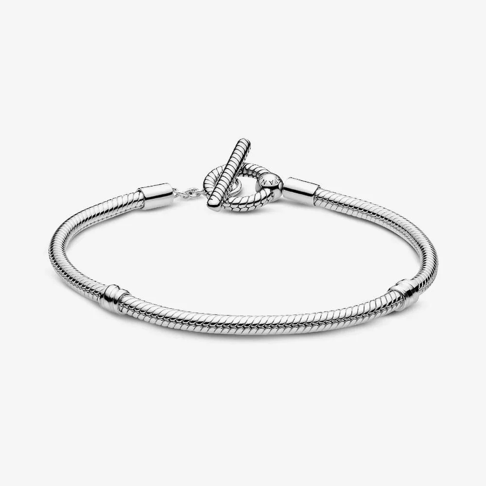 Moments T-Bar Snake Chain Bracelet, 19cm - Image 4