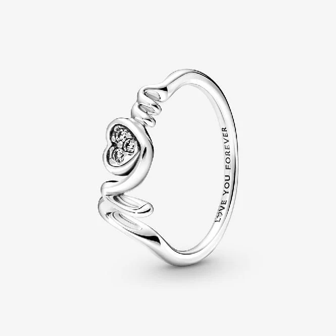 Mum Pave Heart Ring, Size 54