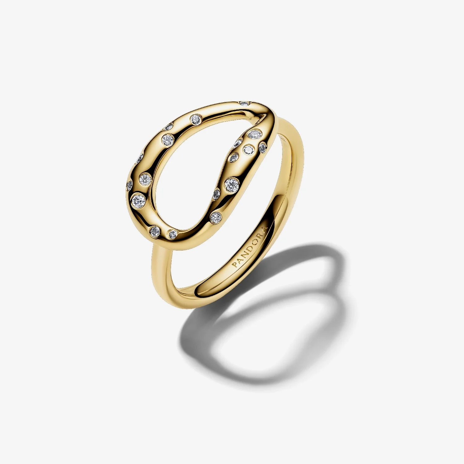 Organically Shaped Stone-Set Statement Ring, Size 50