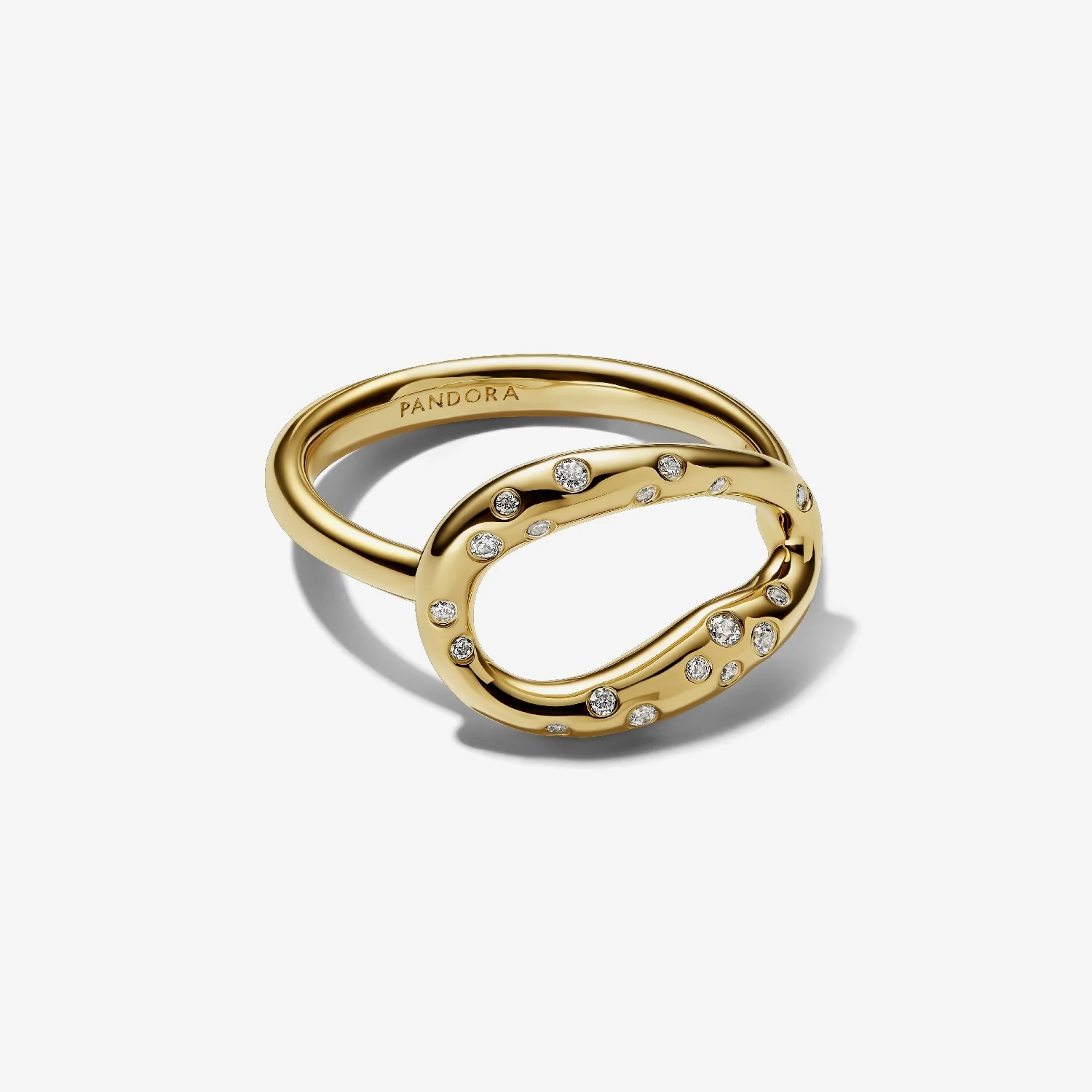 Organically Shaped Stone-Set Statement Ring, Size 50 - Image 2