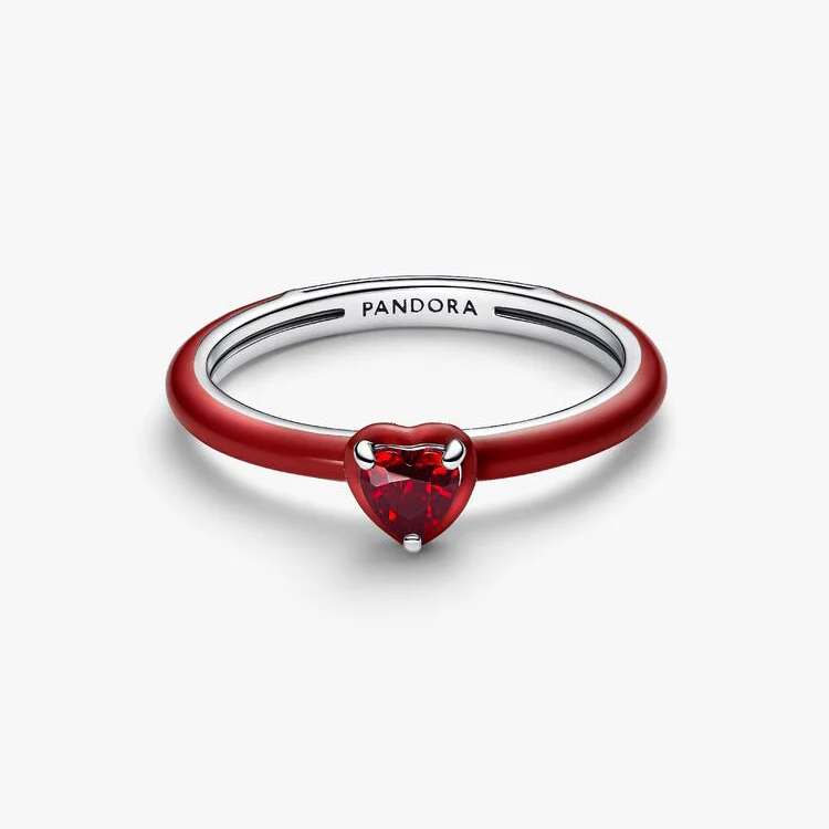 Red Chakra Heart Ring, Size 54 - Image 3