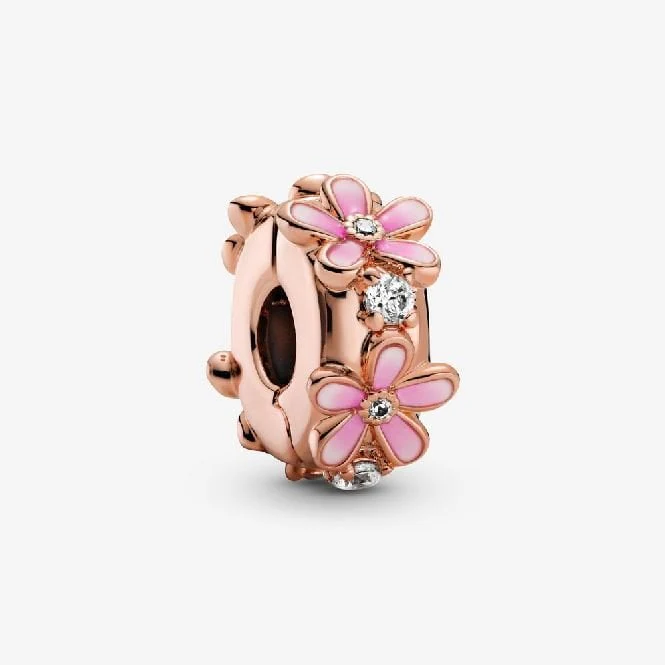 Rose Pink Daisy Spacer Clip Charms