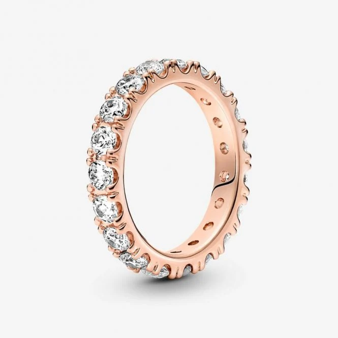 Rose Sparkling Row Eternity Ring, Size 54