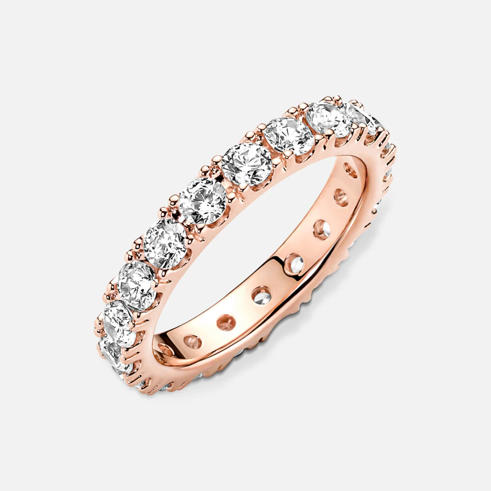 Rose Sparkling Row Eternity Ring, Size 54 - Image 2