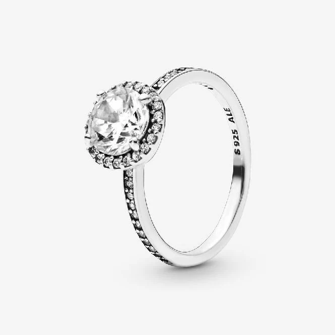 Round Sparkle Halo Ring, Size 60
