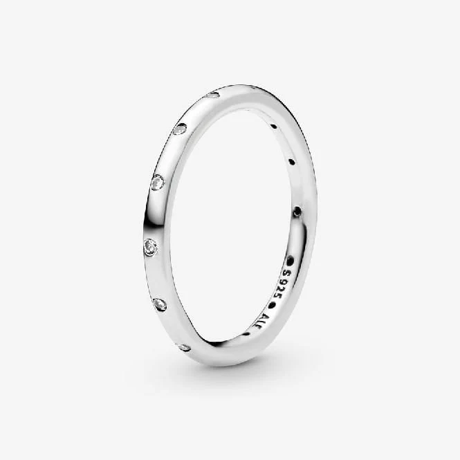Simple Sparkling Band Ring, Size 58