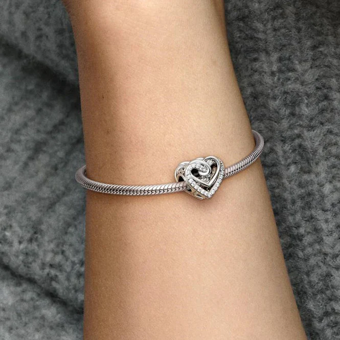 Sparkling Entwined Hearts Charms - Image 2