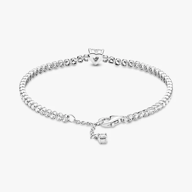 Sparkling Heart Tennis Bracelet, 16cm - Image 4