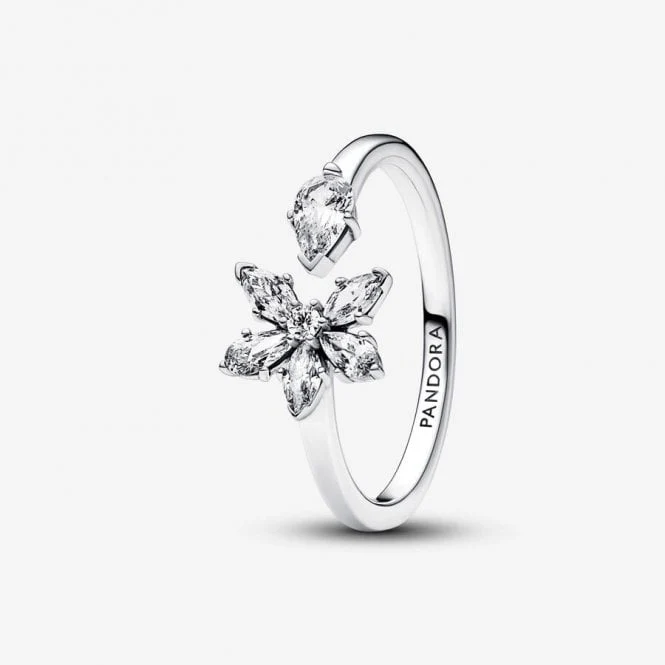 Sparkling Herbarium Cluster Open Ring, Size 60