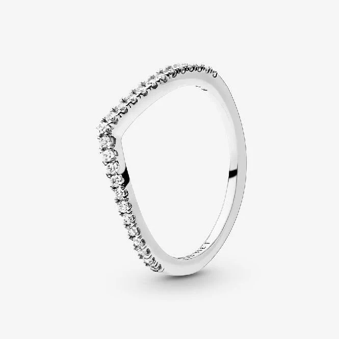 Sparkling Wishbone Ring, Size 64