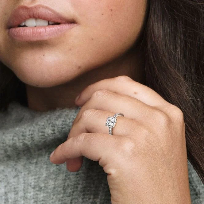 Square Sparkle Halo Ring, Size 48 - Image 4