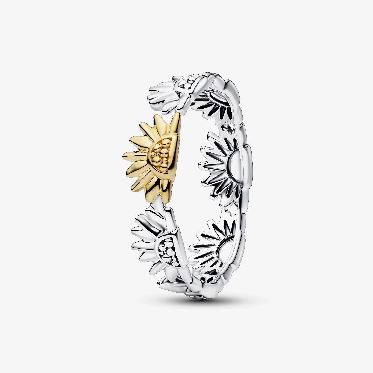 Sunflower Two-Tone Band Ring, Size 52 - Image 2