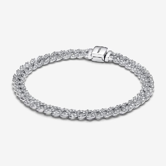 Timeless Pave Cuban Chain Bracelet, 16cm