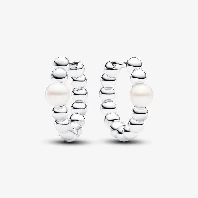 Treated Freshwater Cultured Pearl & Beads Hoop Earrings