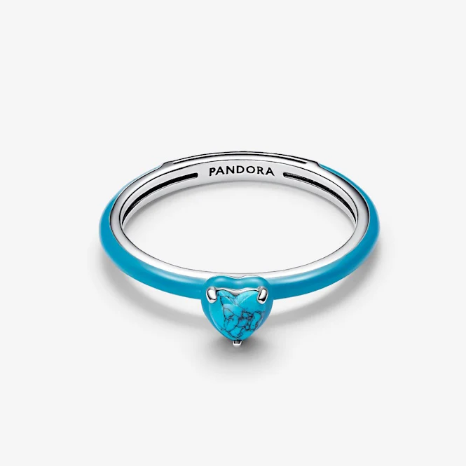 Turquoise Chakra Heart Ring, Size 52 - Image 2