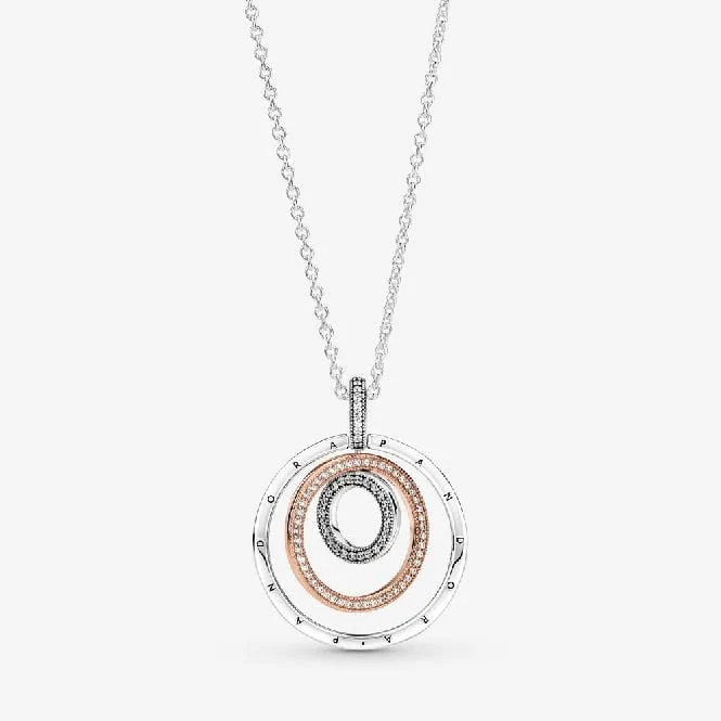Two-Tone Circles Pendant Necklace, 60cm