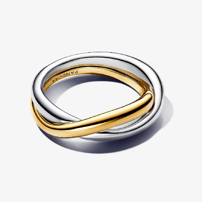Two-Tone Entwined Bands Ring, Size 48 - Image 2