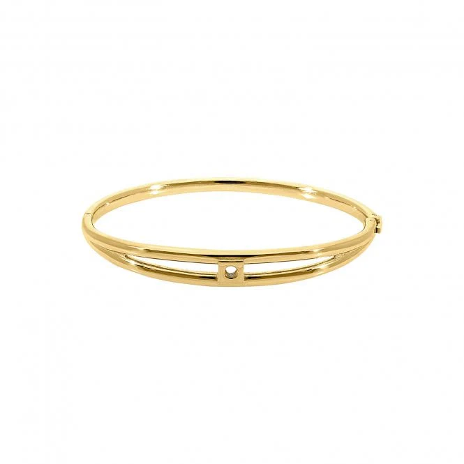 Roma Double-Row Gold Bangle, 19cm