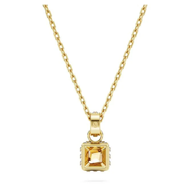 Chroma Pendant Necklace with Square-Cut Yellow Crystal in Gold - Image 2
