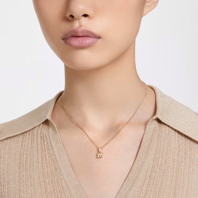 Chroma Pendant Necklace with Square-Cut Yellow Crystal in Gold - Image 5