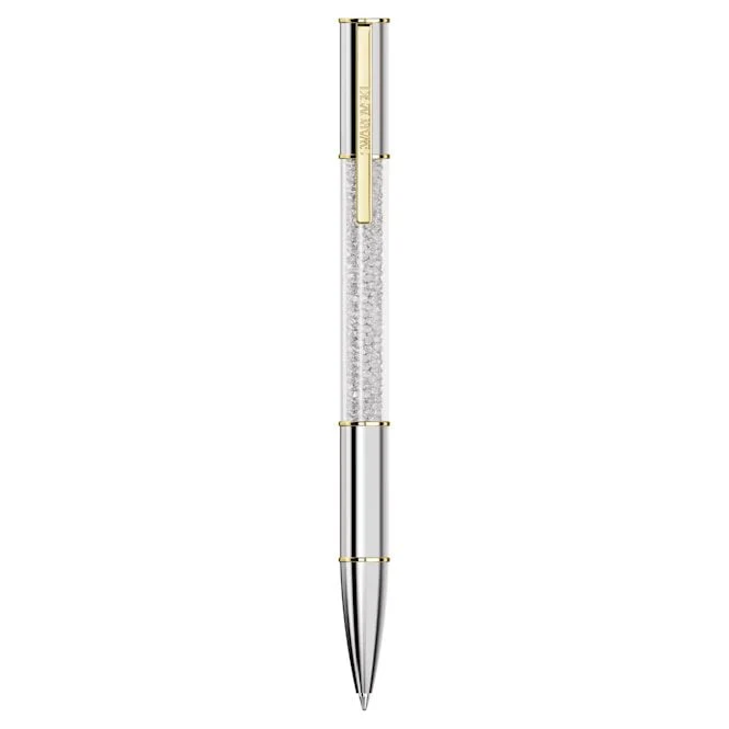 Crystalline Lustre Ballpoint Pen in Silver with Mixed Finish - Image 2