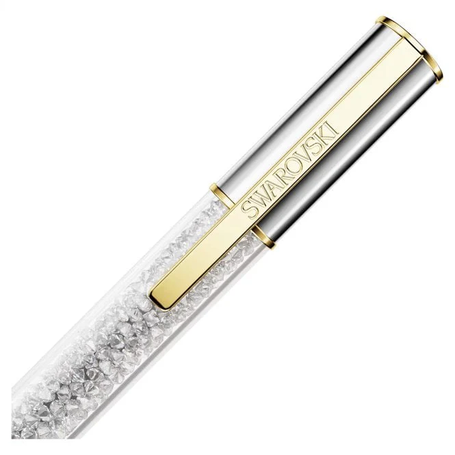 Crystalline Lustre Ballpoint Pen in Silver with Mixed Finish - Image 3
