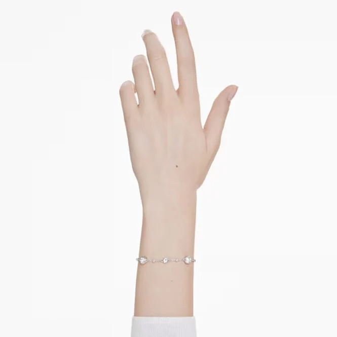 Imber Bracelet with Round-Cut White Crystal in Rhodium Silver - Image 4
