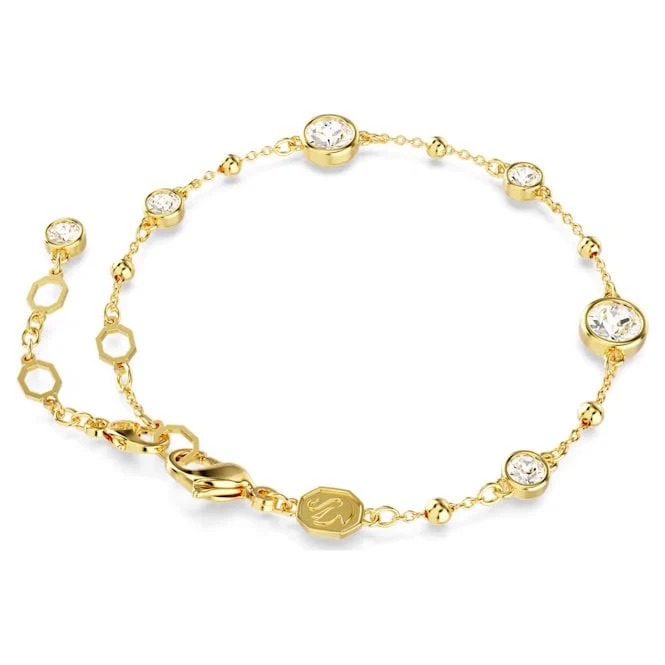 Imber Bracelet with Scattered Round-Cut White Crystal in Gold - Image 3