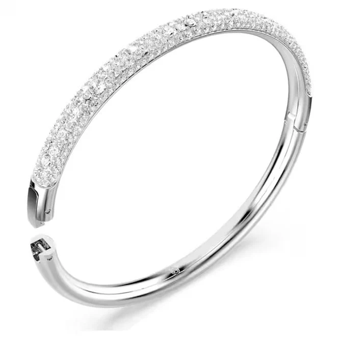 Sublima Bangle with Snow Pave Crystal in Rhodium Silver - Image 2