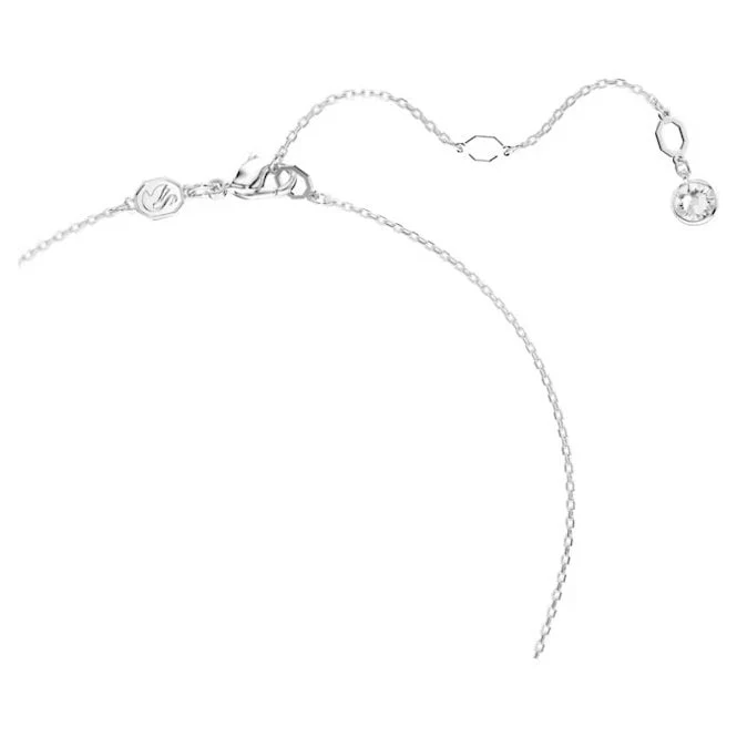 Sublima Pendant Necklace with White Crystal in Rhodium Silver - Image 3