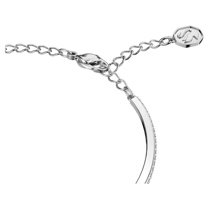 Una Bangle with Octagon-Cut Blue Crystal in Rhodium Silver - Image 3