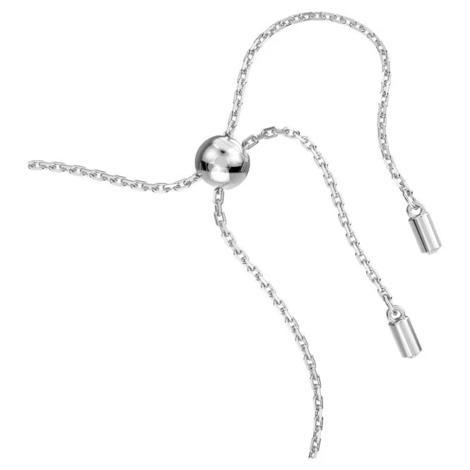 Una Bracelet with Round-Cut White Crystal Pave in Rhodium Silver - Image 3